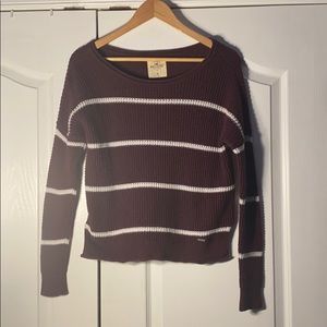 Hollister Maroon and White striped sweater